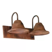 Aplique Campana De 2 Luces Moderno Vintage Símil Óxido - E27