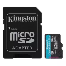 Memoria Micro Sd 64gb Kingston Canvas Go! Plus Sdcg3 170mb/s Negro