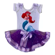 Fantasia Conjunto Ariel Com Saia Infantil Pronta Entrega