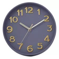 Reloj De Pared Redondo Gris 20.3 X 4.5 X 20.3 Cm