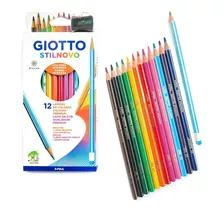 Lapices Giotto Stilnovo 12 Colores + Sacapunta + Grafito
