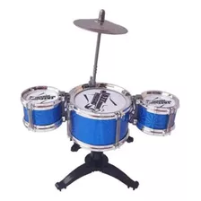 Mini Bateria Musical 1 Prato + 3 Tambores + 2 Baquetas