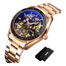 Reloj Mecánico De Acero Inoxidable Hueco Skmei Para Hombre