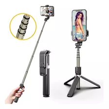 Bastão Selfie Bluetooth Retratíl Gopro E Celular Com Tripé Cor Preto