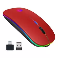 Mouse Wireless Recarregável Led Rgb Sem Fio 