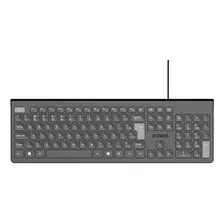 Teclado Usb Soft Com Multimidia - Cabo 2 Metros - Abnt2 Cor De Teclado Preto