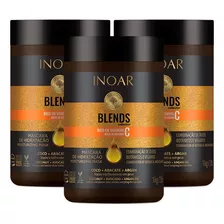 Kit 03 Máscara Inoar Hidratante Coleção Blends 1000g