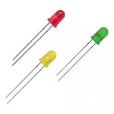 Kit 45 Leds Vermelho Verde Amarelo 5mm - 15 Unid. De Cada 3v