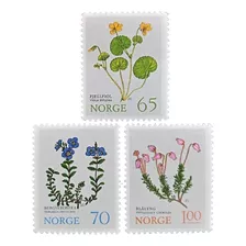 Noruega Flores, Serie Yv 627-629 Autóctonas 1973 Mint L18842