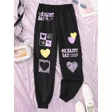 Calça Moletom Aesthetic Feminina Estampada Inverno Premium