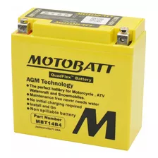 Batería Motobatt Mbt14b4 Yamaha Fz1000/ Xv1100/ Raider