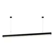 Notrelux Pendente Linear Retangular Led 120cm Preto 6500k Branco Frio Otan 110v/220v