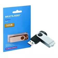 Pen Drive Twist 32gb Multilaser Preto/cinza