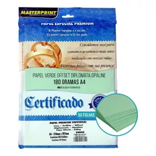 Papel Offset Color A4 180g Liso 50 Fls Opaline Masterprint