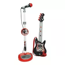 Conjunto Microfono Pie A Pila C/guitarra A Cuerda Mickey Mca