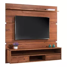 Rack Tv - Panel Pared - Living - Madera - Mueble Lcm Color Roble
