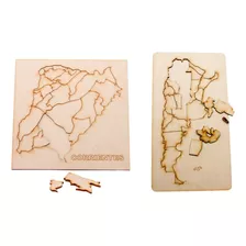 Kit Puzzle Rompecabeza Mdf Mapas Corrientes + Argentina 29cm
