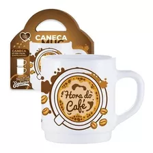 Caneca I Love Coffee De Vidro Acabamento Alto-relevo 310ml C