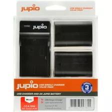 Jupio Pair Of Lp-e6 Batteries And Usb Single Charger Value P