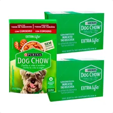 30 Ração Úmida Dog Chow Sabor Cordeiro P/ Cães Adultos 100g