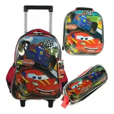 Kit Mochila De Rodinha Escolar Infantil P Kars Kids 3itens