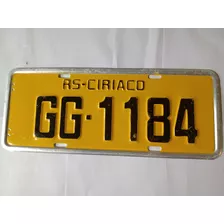 Placa Amarela Veículo Antiga Original Rs Ciríaco 