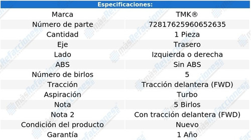 Maza Tras Izquierda O Derecha S80 5 Cil 2.5l 04 Al 06 Tmk Foto 2