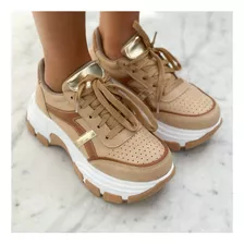  Zapatillas Urbanas De Mujer En Eco Cuero Con Plataforma