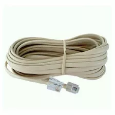 3 Cables Telefónicos Rj11 Armado 10mts Color Crema 4 Hilos