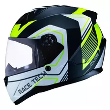 Capacete Race Tech Sector Exilio Matte Black Yellow Cor Azul Tamanho Do Capacete 55-56 (s = P)