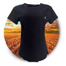 Camiseta Básica Preta Tecido Molinho Modelo T-shirt Verão