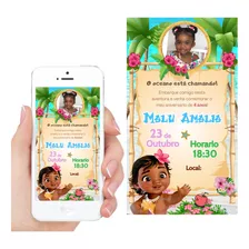 Convite Digital Animado Interativo Whatsapp Moana Baby