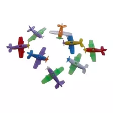 Kit 100 Mini Avião Aviãozinho Plástico Colorido Sacolinha