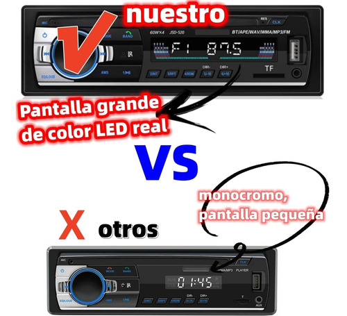 Autoestereo Mp3 Jsd-520 Usb Bluetooth 1 Din Aux Radio Fm Foto 2