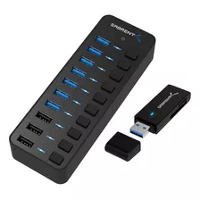 Hub Usb 10 Puertos + Lector De Tarjetas Sd/micro Sd