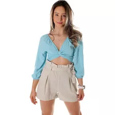 Shorts Feminino Clochard De Linho