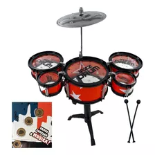 Mini Bateria Musical Brinquedo Educador Infantil 5 Tambores