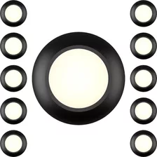 Paquete De 10 Luces De Disco Led Negro De 4 Pulgadas De...