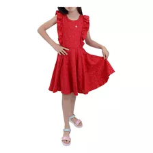 Vestido Infantil Menina Brandili Morango Vermelho - 25891