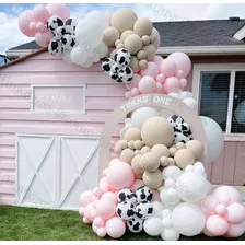 Arco De Globos Pastel Mancha De Vaca Cumpleaños Fiesta 