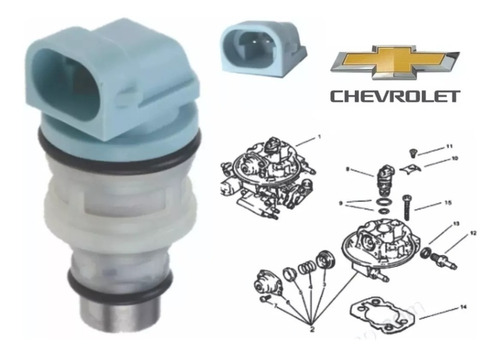 Inyector De Gasolina Para Chevy Tbi 1.6l 96-03, Azul Foto 2