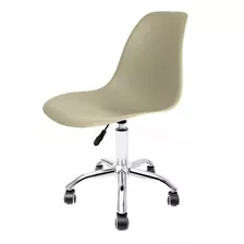 Cadeira Base Cromada Com Rodízio Eames Office Wt Cor Fendi Material Do Estofamento Aço