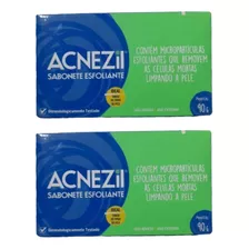 Kit 2 Sabonete Facial Esfoliante Acnezil Barra 90g Cd Cimed