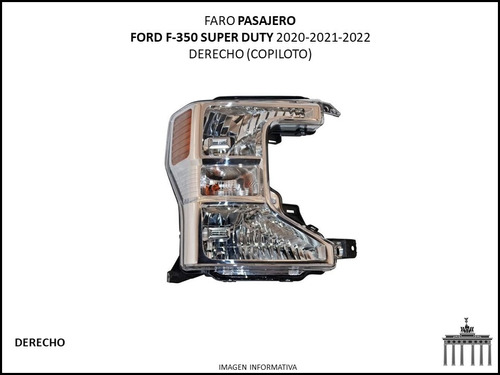 Faro Ford F-350 2020-2022 Super Duty Cromo Copiloto Ctt Foto 2