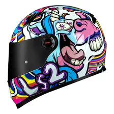 Capacete Ls2 Ff358 Roxo Bubble White + Viseira Colorida