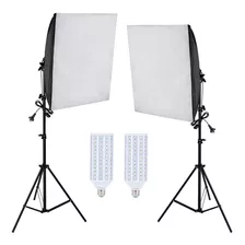 Kit Iluminação Estúdio Led 120w Softbox 40x60cm Com Tripé