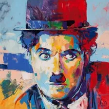 Kit Tela Pintura Por Números ! Charles Chaplin 40x50cm 