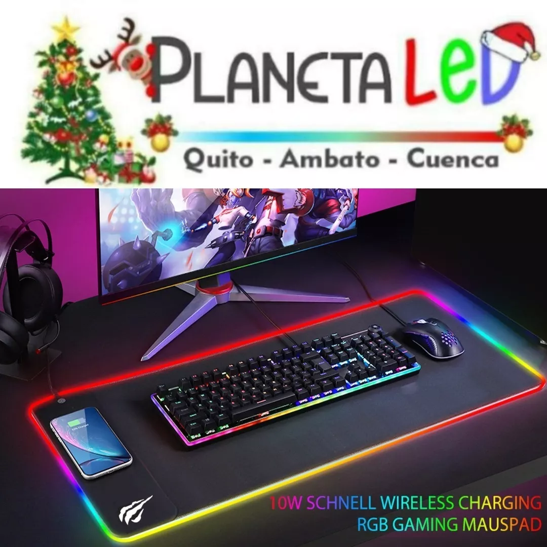 Mouse Pad Alfombrilla Mouse Gamer Gaming Rgb Luces Led 80x30