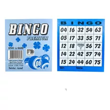 Cartela De Bingo 10 Blocos 1.200 Folhas 10x11cm Azul Grande