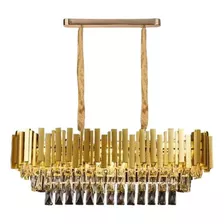 Pendente Lustre Sindora Dcd00460 E14x8 28x76cm Metal Cristal Cor Dourado